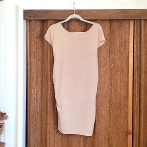 Tan color lightweight tie back dress